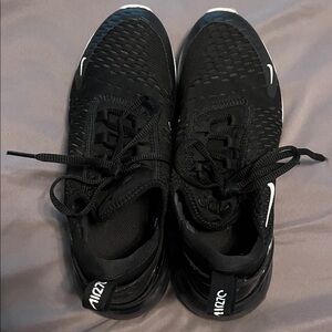 Nike kids Black and White Athletic Shoes